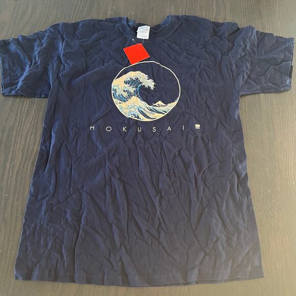 NWT Vintage Hokusai Wave Art Navy T-shirt MFA Museum Of Fine Arts Boston Lrg JL - Picture 1 of 8